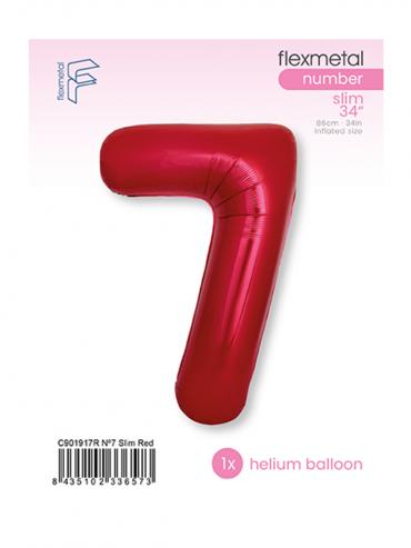 BALON ŠTEVILKE SLIM RED - NENAPIHNJENE