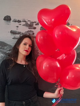 BALON LATEKS OBLIKA SRCE RDEČ - 12 INCH