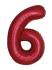 BALON ŠTEVILKE SLIM RED - NENAPIHNJENE