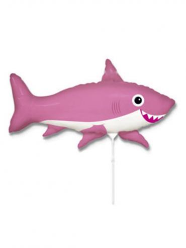 FOLIJA BALON HAPPY SHARK PINK MINI