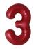 BALON ŠTEVILKE SLIM RED - NENAPIHNJENE