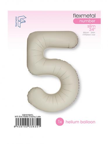 BALON ŠTEVILKE SLIM CREAMY LATTE - NENAPIHNJENE