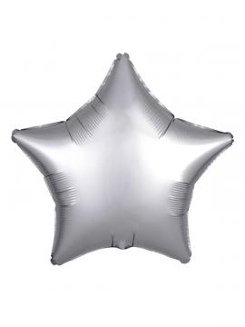 FOLIJA BALON STAR SILK LUSTRE SILVER