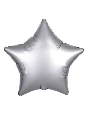FOLIJA BALON STAR SILK LUSTRE SILVER