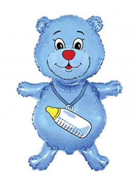 FOLIJA BALON BOTTLE BEAR BLUE