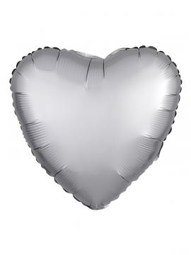 FOLIJA BALON HEART SILK LUSTRE SILVER