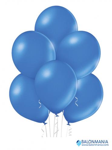 Balon svetlo moder metal, lateks (50 kom)