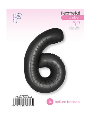 BALON ŠTEVILKE SLIM SATIN BLACK - NENAPIHNJENE