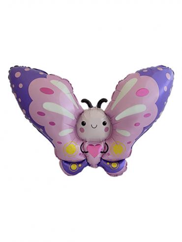 FOLIJA BALON CUTE BUTTERFLY PINK