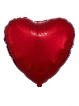 FOLIJA BALON HEART METALLIC RED